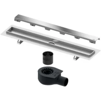 Душевой трап (лоток) Tece TECEdrainline steel II 601200 + 650000 + 660016 + 601283 114,3 см, с решеткой, щелевой, нержавеющая сталь