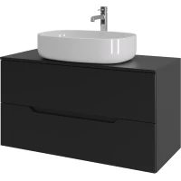 Тумба с раковиной Orange Line Li-100TubMDF+B04-600W 100,4 см, подвесная, со столешницей, черный матовый