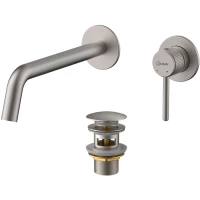 Смеситель для раковины Lemark Beluga LMF-8033B-BN встраиваемый, с донным клапаном, никель матовый