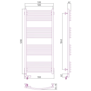 Изображение товара полотенцесушитель электрический 1200x500 мэм правый сунержа аркус 2.0 00-5605-1250