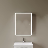 Зеркальный шкаф Sancos Diva DIV600 60x80 см L/R, с LED-подсветкой, сенсорным выключателем, диммером, белый матовый