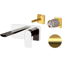 Смеситель для раковины Remer Infinity I15KBBG встраиваемый, без донного клапана, золотой матовый