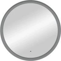 Зеркало Art&Max Napoli AM-Nap-800-DS-F-Grey 80x80 см, с LED-подсветкой, сенсорным выключателем, диммером, темно-серый матовый