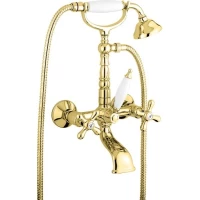 Смеситель для ванны Emmevi Deco Old 12611/OR с душевым гарнитуром, золотой