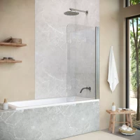 Шторка на ванну Vegas Glass EV NOVO 76 04 crystalvision 76 см, профиль никель матовый, стекло прозрачное