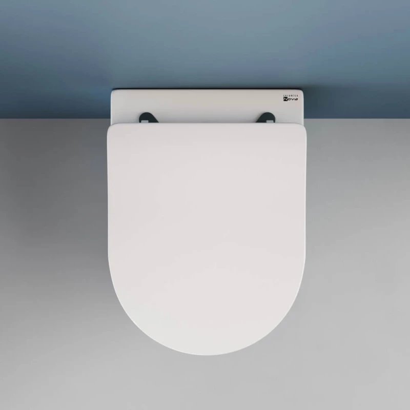 Унитаз подвесной Ceramica Nova Moments CN3003 безободковый, с сиденьем микролифт, белый
