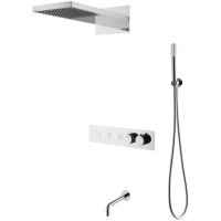 Душевой комплект Boheme Fusion 131-2-CR 230 мм, с термостатом, хром