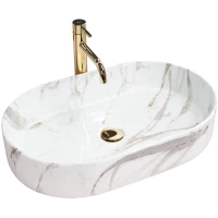 Раковина-чаша Rea Nadia REA-U6506 61x38,5 см, накладная, белый мрамор