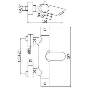 Изображение товара термостат для ванны paffoni light liq022hg