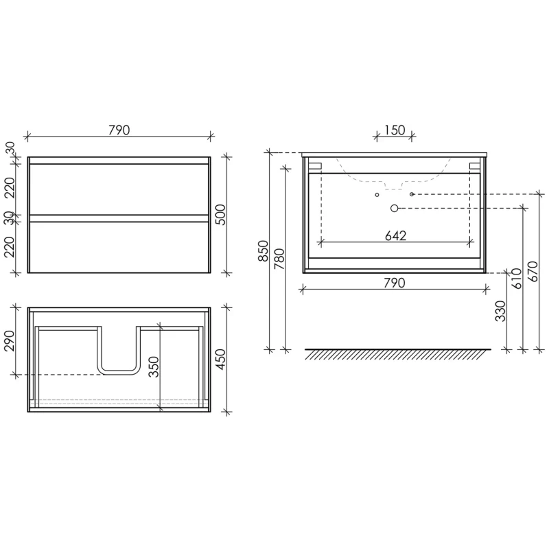 Комплект мебели белый глянец 81 см Sancos Cento CN80W + CN7005 + CI800