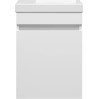 Тумба под раковину Misty Эко Мини Э-ЭкоМ01040-П 39 см L/R, подвесная, белый глянец/белый матовый