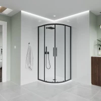 Душевой уголок Veconi Evo E2-B-100100-01-C9 100x100 см, профиль черный матовый, стекло прозрачное