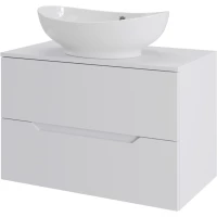 Тумба с раковиной Orange Line Li-70TuwMDF+B08-585W 70,2 см, подвесная, со столешницей, белый матовый