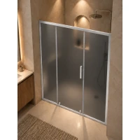 Душевая дверь MaybahGlass MGD-2750-5 145 см, профиль матовый хром, стекло графитовое матовое