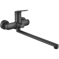 Смеситель для ванны Shevanik S8522H универсальный, с душевым гарнитуром, черный матовый