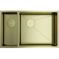 Кухонная мойка Omoikiri Taki 69-2-U/IF-LG-R Side 4993184 69,5x44 см, светлое золото