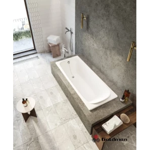 Изображение товара чугунная ванна 170x70 см с отверстиями для ручек goldman loft lf17070h