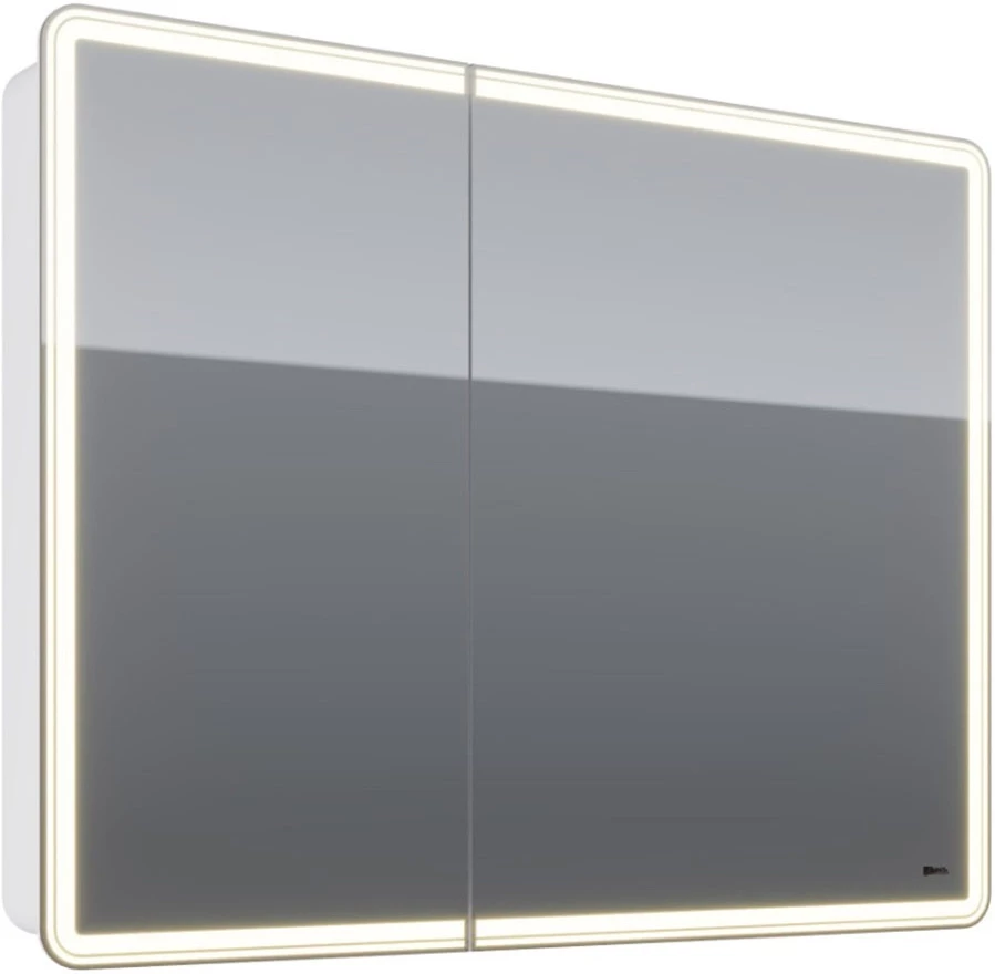Зеркальный шкаф 100x80 см белый глянец Lemark Element LM100ZS-E