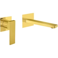 Смеситель для раковины Webert Pegaso PE830606010 встраиваемый, без донного клапана, золотой