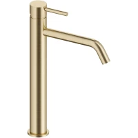 Смеситель для раковины AQUAme Siena AQM6214BG без донного клапана, золотой матовый