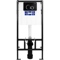 Инсталляция для унитаза Bettoserb Sava Fix Slim Duo SET40006461 с кнопкой смыва, черный матовый/хром/черный матовый