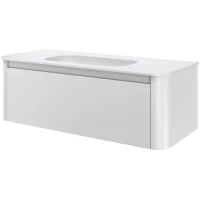 Тумба с раковиной Armadi Art Voi Matt White 782-120-MW + 786-120-MW 122 см, подвесная, белый матовый