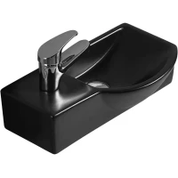 Раковина WeltWasser Aisbach 7940 MT-BL L 10000008688 40x22 см L, рукомойник, черный матовый