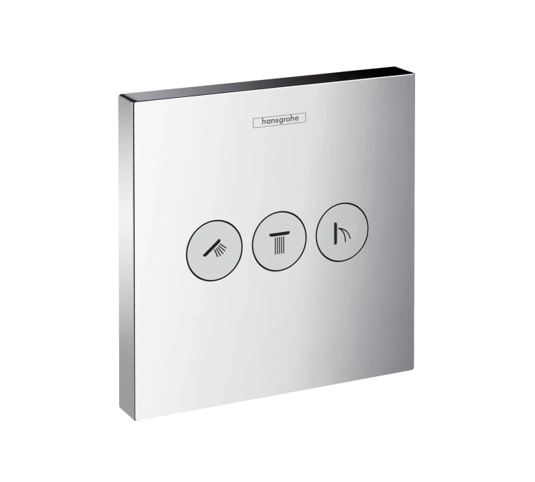 Запорно-переключающее устройство на 3 потребителя Hansgrohe ShowerSelect 15764000 скрытая часть на 2 3 потребителя bossini z030203000