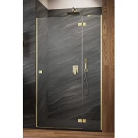 Душевая дверь Radaway Essenza Brushed Gold DWJ 130 Right 1385017-99-01R 130 см R, профиль золотой матовый, стекло прозрачное