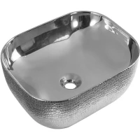 Раковина-чаша CeramaLux D1302H009 50x40 см, накладная, серебряный