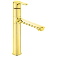 Смеситель для раковины E.C.A Luna 102808949EX без донного клапана, золотой