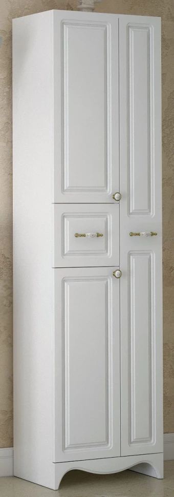 Пенал напольный белый глянец Corozo Классика SD-00000337 - фото 1