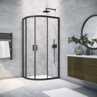 Душевой уголок Vegas Glass ZS-F NOVO h2000 120*110 02М 02 120x110 см, профиль черный матовый, стекло шиншилла