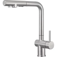 Смеситель для кухни Emar ЕСВ 7020 с подключением к фильтру, выдвижным изливом, сатин