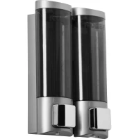 Диспенсер для жидкого мыла Nofer 03032.T 400 мл, двойной, матовый хром