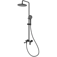 Душевая система Splenka S05.24.06 250 мм, со смесителем, черный матовый