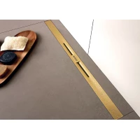 Душевой трап (лоток) Berges Simpel 092111 60 см, с решеткой, перфорированный, золотой