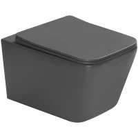 Унитаз подвесной SantiLine SL-5007DG безободковый, с сиденьем микролифт, темно-серый матовый