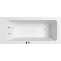 Ванна из литьевого мрамора Whitecross Coin Solid Surface 0224.170075.200.LINE.CR 170x75 см, с гидромассажем, белый матовый