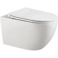 Унитаз подвесной Agger AT12150 безободковый, торнадо, с сиденьем микролифт, белый глянец