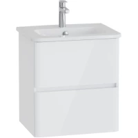 Тумба с раковиной VitrA Mia Plus Round 69816 60 см, подвесная, белый глянец