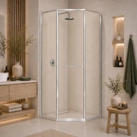 Душевой уголок RGW SV-82 Stilvoll 33328200-11R 99,5x99,5 см R, профиль хром, стекло прозрачное