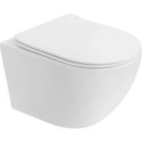 Унитаз подвесной Stella Polar Дения KN9722003 SP-00001845 безободковый, торнадо, с сиденьем микролифт, белый