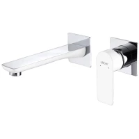 Смеситель для раковины Abber Weiss Insel AF8082W встраиваемый, хром/белый