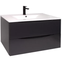 Тумба с раковиной графит матовый 81 см Bond Cube T01807-S05W