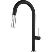 Смеситель для кухни Rivelato Asti 3972500 nero cromo с выдвижным изливом, хром/черный