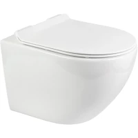 Унитаз подвесной Bond Oval F13-10 безободковый, торнадо, с сиденьем микролифт, белый глянец