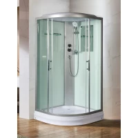 Душевая кабина WeltWasser Werra 902 10000003226 90x90x217 см, с крышей, низкий поддон, профиль матовый хром, стекло прозрачное