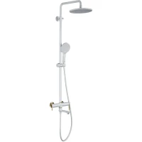 Душевая система Gappo G2409-83 254 мм, со смесителем, белый матовый/золотой