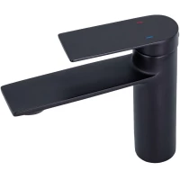 Смеситель для раковины Orange Berni M09-021b без донного клапана, черный матовый